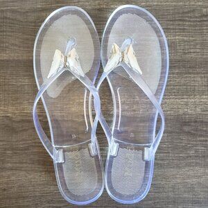 Mudd Y2K Butterfly Jeweled Clear Jelly Sandals Translucent Size Women's 10